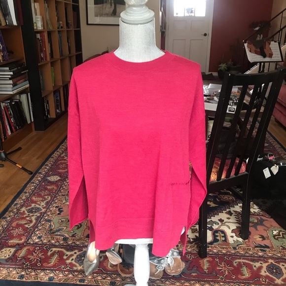 Eileen Fisher Red Merino Wool Sweater, Small - Picture 4 of 9